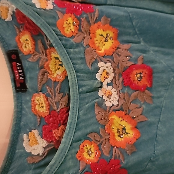 T Party NWOT BOHO Size L Uneven Hem Dress - Picture 6 of 6